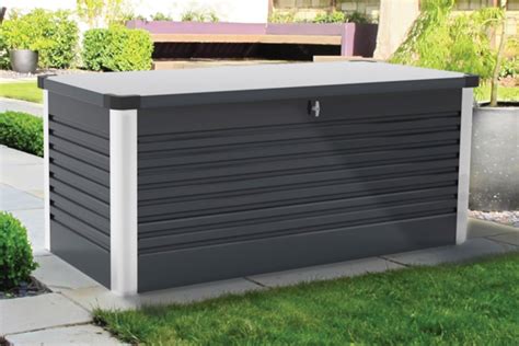 deck box metal with lock|secure metal garden storage boxes.